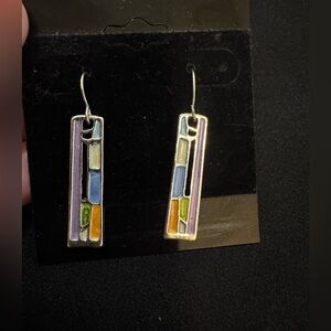 Colorful Mosaic Drop Earrings